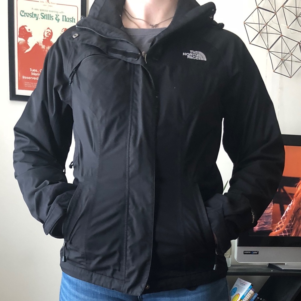 North face hooded shell rain jacket